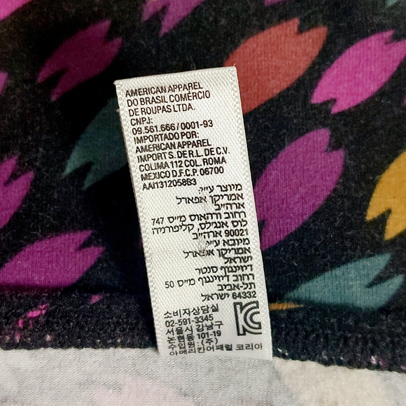 American Apparel printed black long-sleeved bodysuit, M, NWOT - Picture 6 of 6